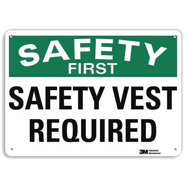 Safety Sign, 10 in Height, 14 in Width, Aluminum, Horizontal Rectangle, English, U7-1247-RA_14X10
