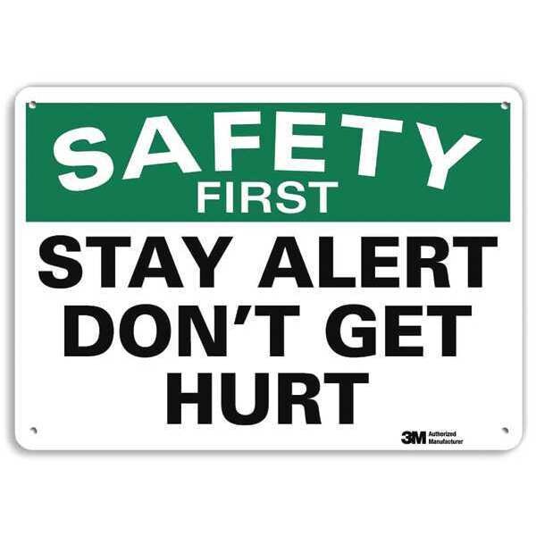 Safety Sign, 7 in H, 10 in W, Plastic, Vertical Rectangle, English, U7-1250-NP_10X7