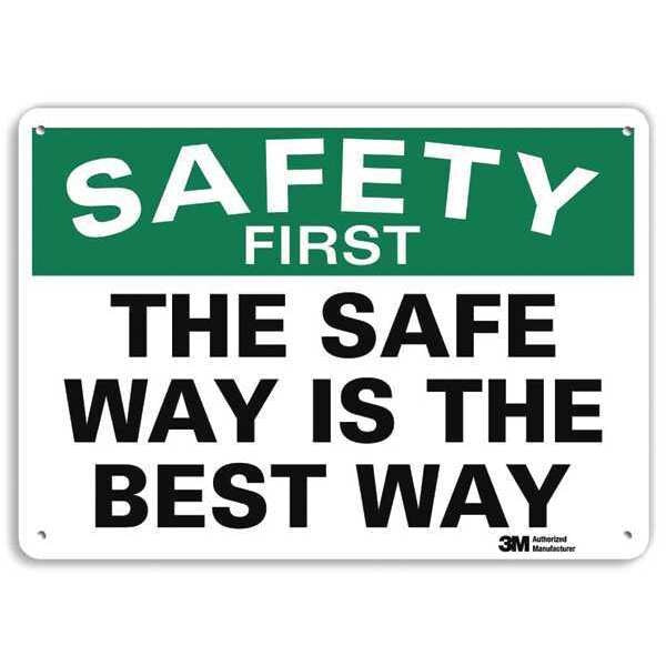 Safety Sign, 7 in H, 10 in W, Plastic, Vertical Rectangle, English, U7-1252-NP_10X7