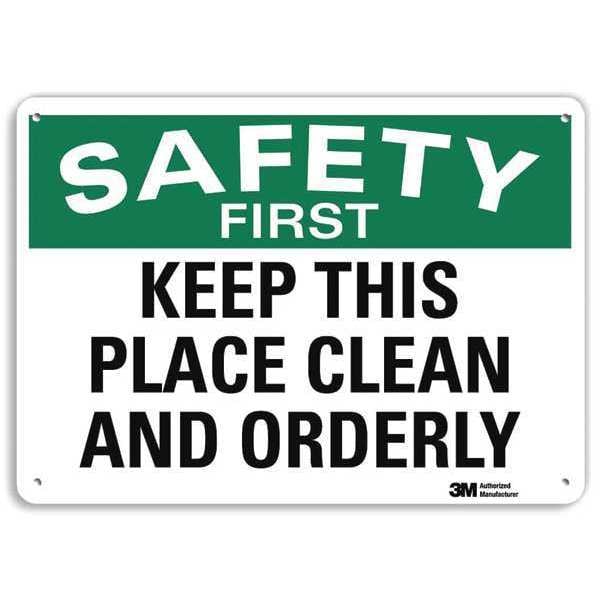 Safety Sign, 10 in H, 14 in W, Plastic, English, U7-1216-NP_14X10