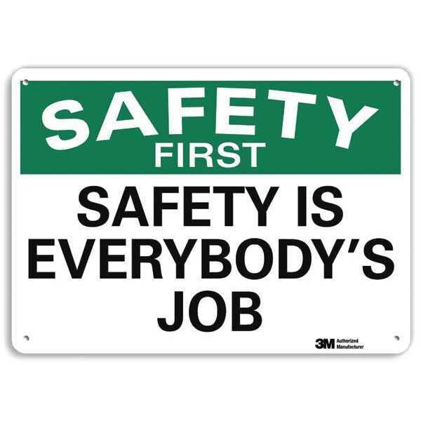 Safety Sign, 10 in H, 14 in W, Plastic, English, U7-1243-NP_14X10
