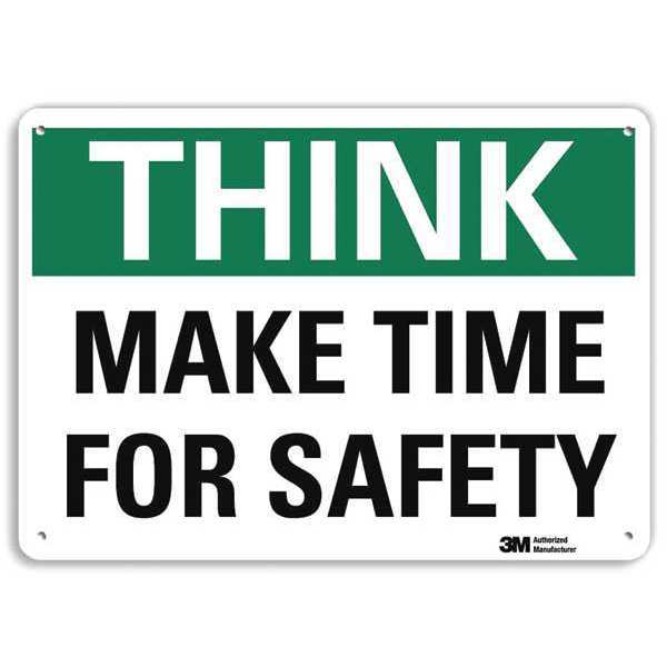 Safety Sign, 10 in H, 14 in W, Plastic, English, U7-1303-NP_14X10