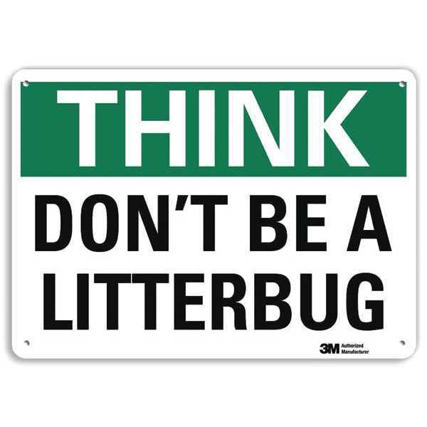 Safety Sign, 7 in H, 10 in W, Plastic, Vertical Rectangle, English, U7-1292-NP_10X7