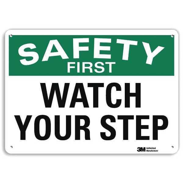 Safety Sign, 7 in H, 10 in W, Plastic, Vertical Rectangle, English, U7-1264-NP_10X7