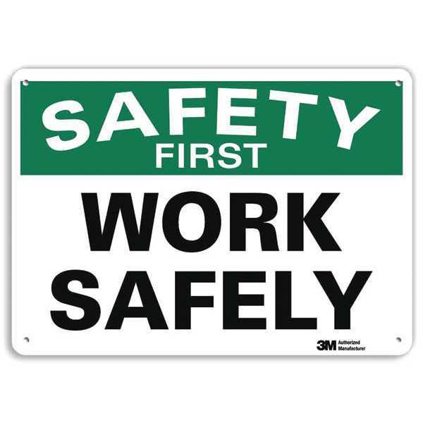 Safety Sign, 10 in H, 14 in W, Plastic, English, U7-1276-NP_14X10
