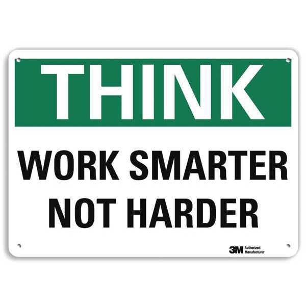 Think Sign, 7 in H, 10 in W, Aluminum, Vertical Rectangle, English, U7-1350-NA_10x7
