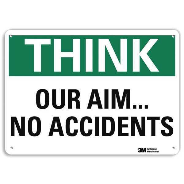 Think Sign, 7 in H, 10 in W, Aluminum, Vertical Rectangle, English, U7-1308-NA_10x7