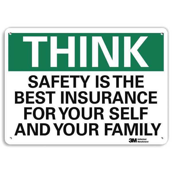 Safety Sign, 10 in H, 14 in W, Plastic, English, U7-1334-NP_14X10