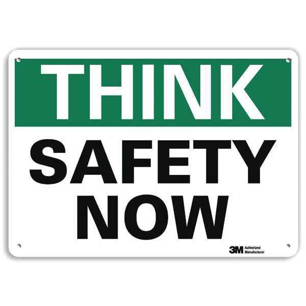 Think Sign, 7 in H, 10 in W, Aluminum, Vertical Rectangle, English, U7-1335-NA_10x7