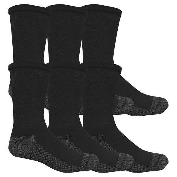 Socks, Mens, 10-13, Black, PK6