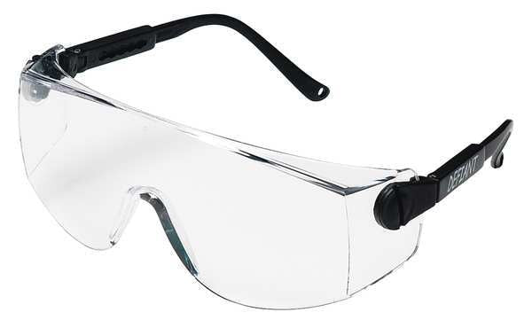 Safety Glasses, Wraparound Clear Polycarbonate Lens, Scratch-Resistant