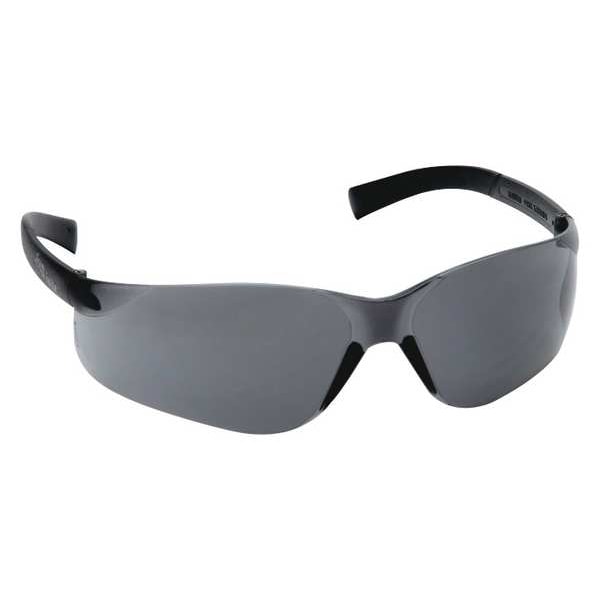 Safety Glasses, Wraparound Gray Polycarbonate Lens, Scratch-Resistant