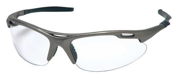 Safety Glasses, Wraparound Clear Polycarbonate Lens, Scratch-Resistant