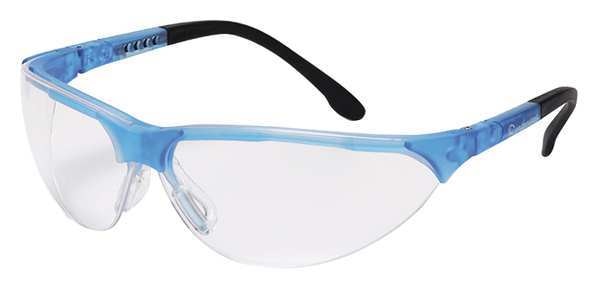 Safety Glasses, Wraparound Clear Polycarbonate Lens, Scratch-Resistant