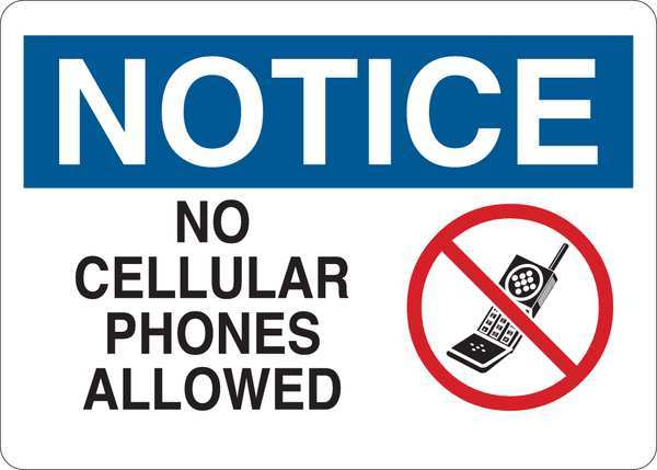 Notice Sign, 7 in Height, 10 in Width, Plastic, English