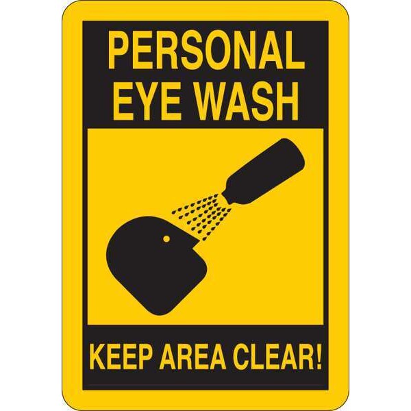 Safety Sign, Personal Eye Wash, Corner Hls