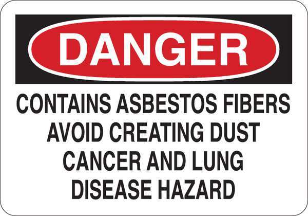 Danger Sign, 5 in H, 7 in W, Vinyl, English, 34GL69