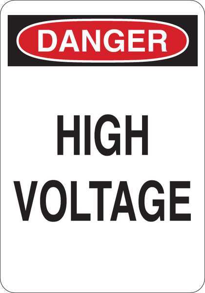 Danger Sign, 14 in Height, 10 in Width, Vinyl, English
