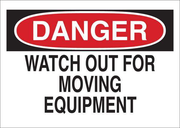 Danger Sign, 10 in Height, 14 in Width, Aluminum, English