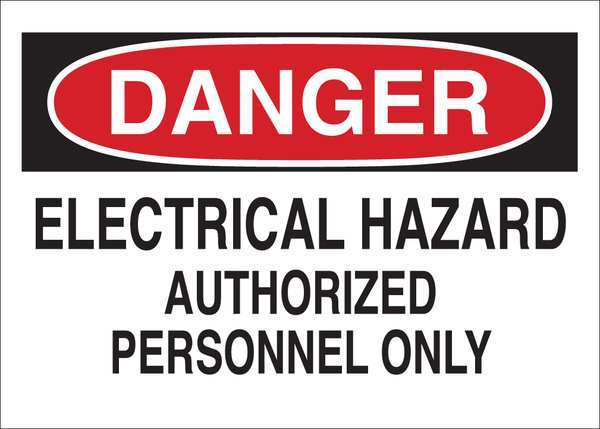 Danger Sign, 7 in Height, 10 in Width, Aluminum, English