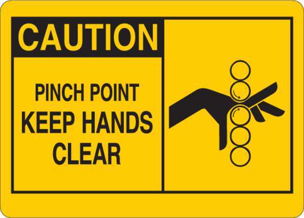 Caution Sign, 10 in Height, 14 in Width, Aluminum, English