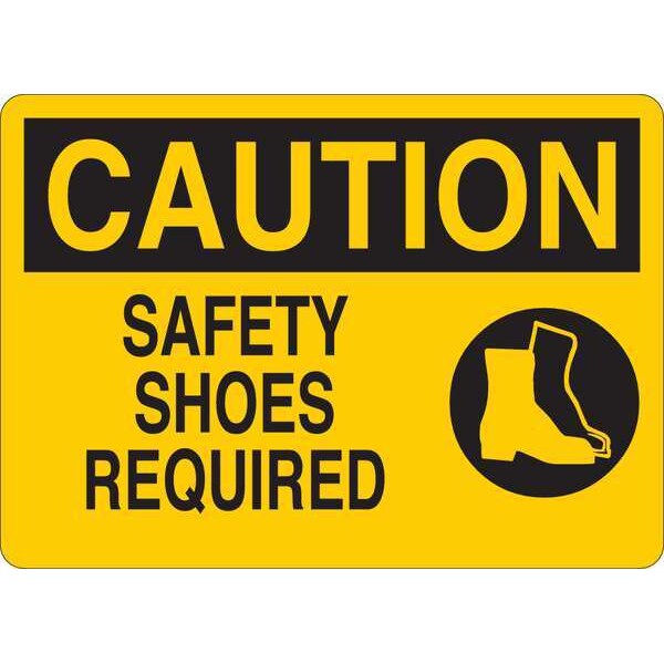 Caution Sign, Sfty Shoes, Txt/Smbl, Srfc, Al
