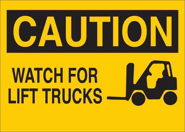 Caution Sign, 10 in H, 14 in W, Aluminum, English, 34GG28