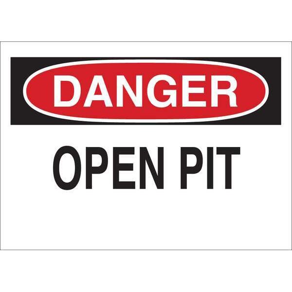 Danger Sign, 10 in Height, 14 in Width, Vinyl, English