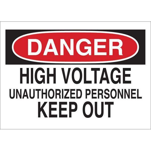 Danger Sign, Vinyl, Elctrical Hazard, 14inW
