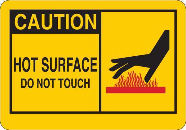 Caution Sign, 5 in H, 7 in W, Vinyl, English, 34GL63