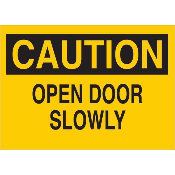 Caution Sign, 10 in Height, 14 in Width, Plastic, English