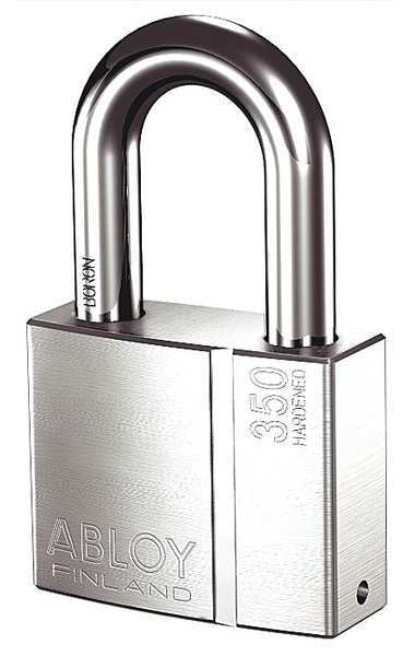 Padlock, Keyed Different, Long Shackle, Rectangular Hardened Steel Body, Hardened Steel Shackle