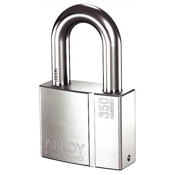 Padlock, Keyed Different, Long Shackle, Rectangular Hardened Steel Body, Boron Shackle, 1 1/4 in W