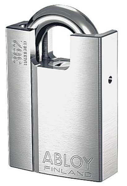 Padlock, Keyed Alike, Partially Hidden Shackle, Rectangular Hardened Steel Body, 1 1/4 in W