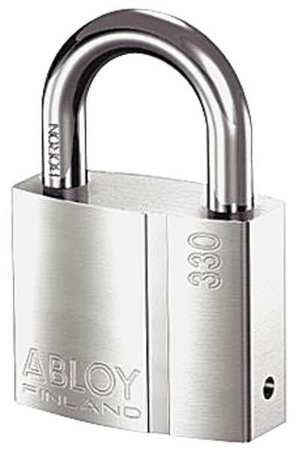 Padlock, Keyed Different, Standard Shackle, Rectangular Brass Body, Hardened Steel Shackle, 1 in W