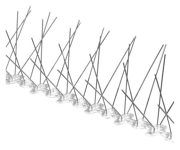 Bird Repellent Spikes, Bird-Flite, 25 ft., Color: Silver