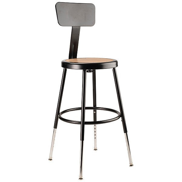 Round Stool with Backrest, Height 19
