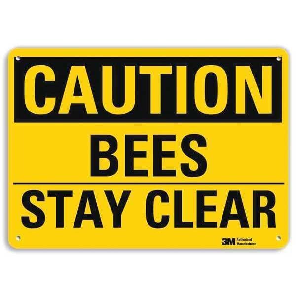 Safety Sign, Bees Stay Clear, 10in.H