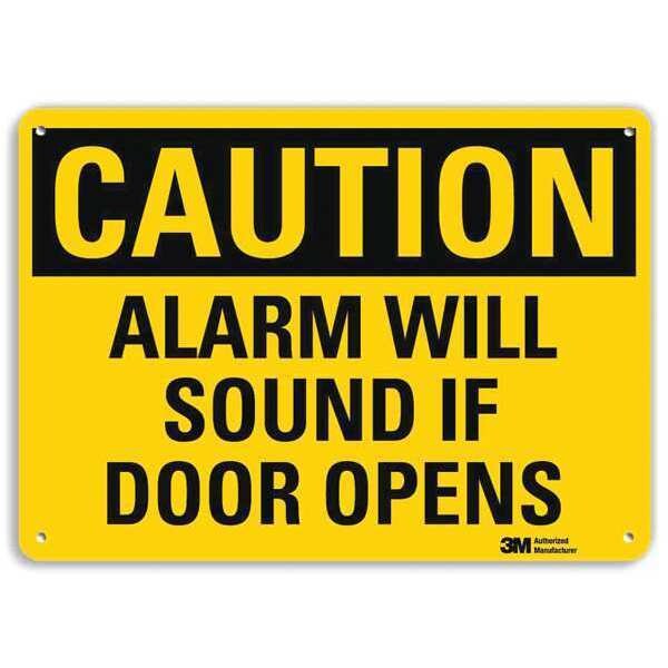 Caution Sign, 10 in H, 14 in W, Plastic, Horizontal Rectangle, English, U4-1045-NP_14X10
