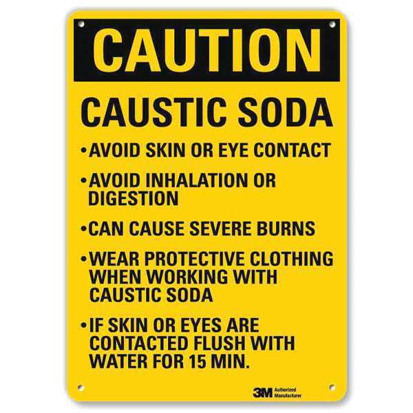 Caution Sign, 14 in Height, 10 in Width, Aluminum, Vertical Rectangle, English