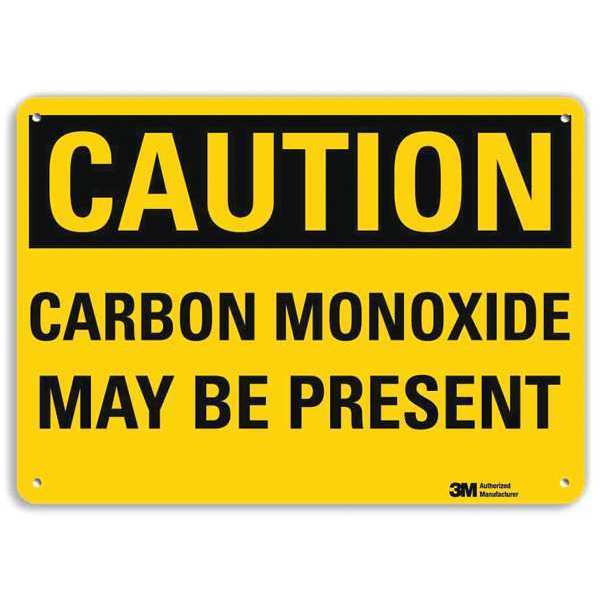 Caution Sign, 10 in H, 14 in W, Plastic, Horizontal Rectangle, English, U4-1107-NP_14X10