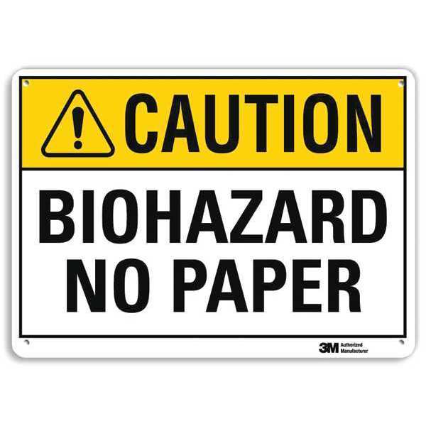 Caution Sign, 10 in H, 14 in W, Plastic, Horizontal Rectangle, English, U4-1088-NP_14X10