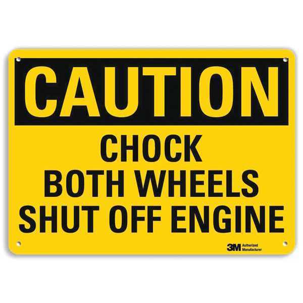 Caution Sign, 10 in H, 14 in W, Plastic, Horizontal Rectangle, English, U4-1125-NP_14X10