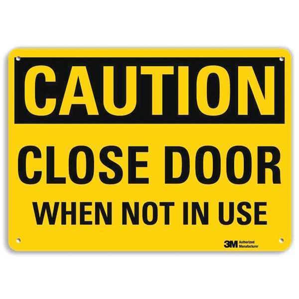 Safety Sign, Close Door, 10in.H