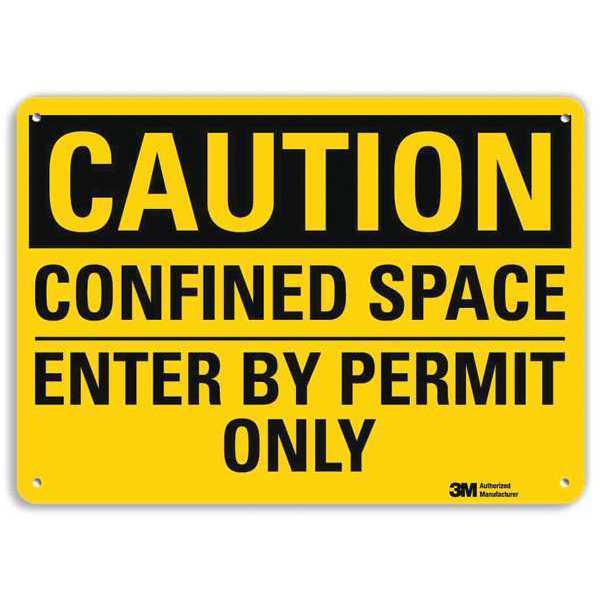 Plastic Caution Sign, 4 Holes, 10