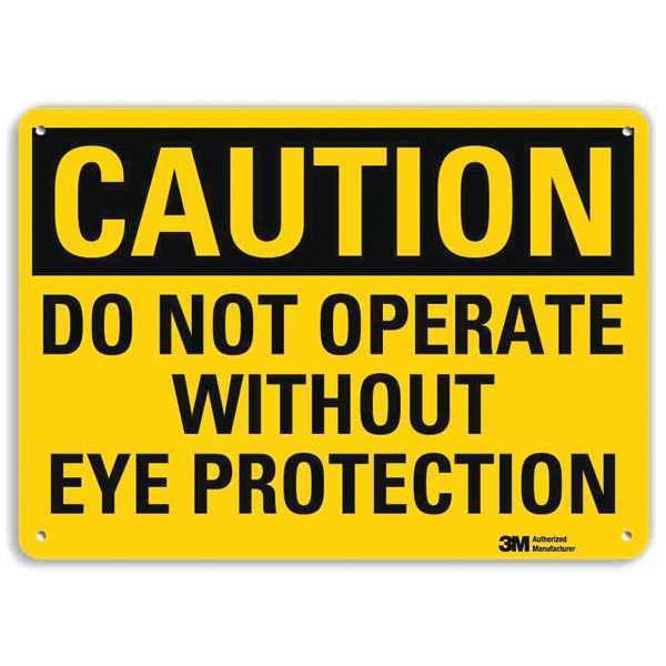 Plastic Caution Sign, 4 Holes, 14