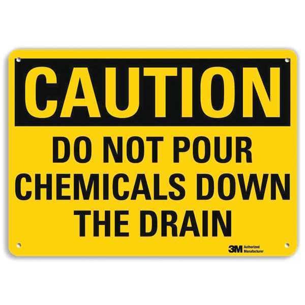 Caution Sign, 7 in H, 10 in W, Vertical Rectangle, English, U4-1199-NA_10x7