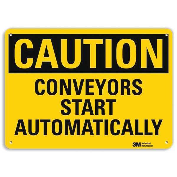 Caution Sign, 7 in Height, 10 in Width, Plastic, Vertical Rectangle, English