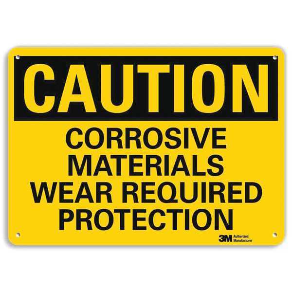 Plastic Caution Sign, 4 Holes, 14