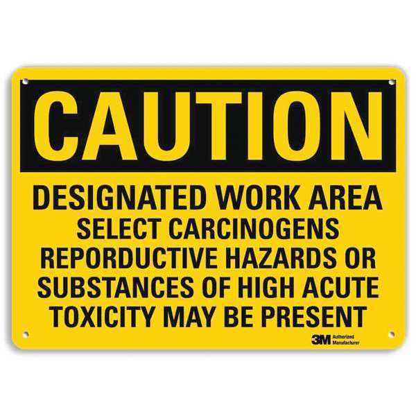 Caution Sign, 7 in H, 10 in W, Plastic, Vertical Rectangle, English, U4-1163-NP_10X7